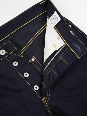 Iron Heart Denim IH-634S-142ib-c Indigo/Black 14oz Selvedge Denim Straight Cut