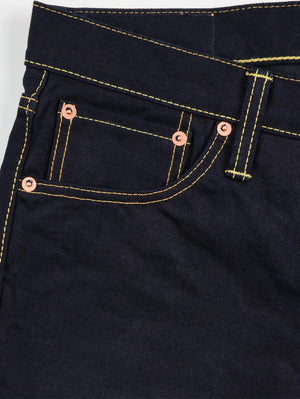 Iron Heart Denim IH-634S-142ib-c Indigo/Black 14oz Selvedge Denim Straight Cut