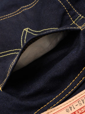 Iron Heart Denim IH-634S-142ib-c Indigo/Black 14oz Selvedge Denim Straight Cut