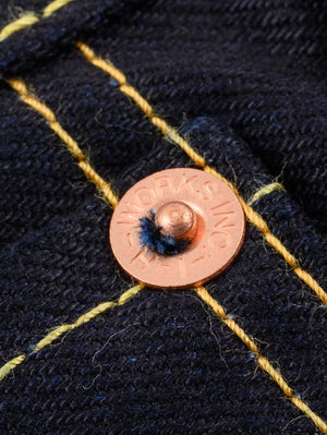 Iron Heart Denim IH-634S-142ib-c Indigo/Black 14oz Selvedge Denim Straight Cut