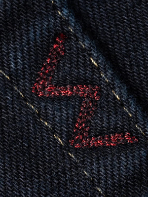 Iron Heart Denim IH-634S-142od Overdyed Black 14oz Selvedge Denim Straight Cut Jeans - Indigo