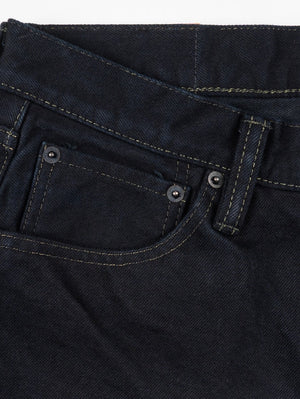 Iron Heart Denim IH-634S-142od Overdyed Black 14oz Selvedge Denim Straight Cut Jeans - Indigo