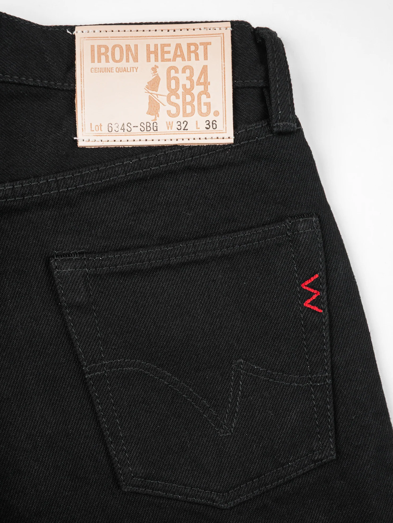 Iron Heart Denim IH-634S-SBG 21oz Super Black (Fade to Gray) Straight Cut