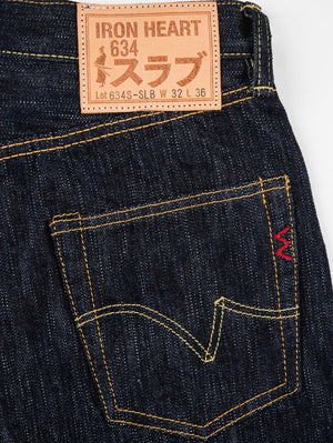 Iron Heart Denim IH-634S-SLB Indigo 16oz Slubby Selvedge Denim Straight Cut Jeans