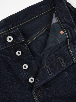 Iron Heart Denim IH-634S-SLBod 16oz Slubby Selvedge Denim Straight Cut Jeans Indigo Overdyed Black