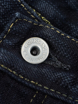 Iron Heart Denim IH-634S-SLBod 16oz Slubby Selvedge Denim Straight Cut Jeans Indigo Overdyed Black