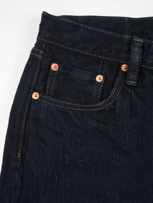Iron Heart Denim IH-634S-SLBod 16oz Slubby Selvedge Denim Straight Cut Jeans Indigo Overdyed Black