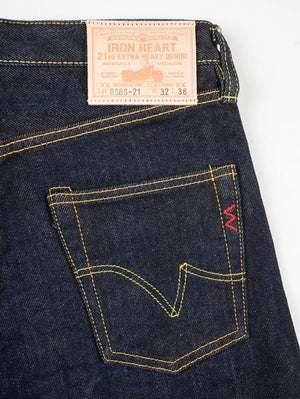 Iron Heart Denim IH-666S-21  21oz Selvedge Indigo Denim Slim Straight Cut Jeans