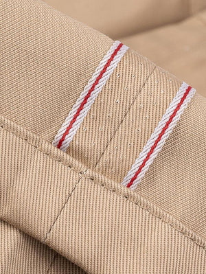 Iron Heart Denim IH-717-KHA Khaki 9oz Mercerised Selvedge Cotton Straight Cut Chinos