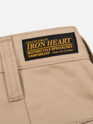 Iron Heart Denim IH-717-KHA Khaki 9oz Mercerised Selvedge Cotton Straight Cut Chinos