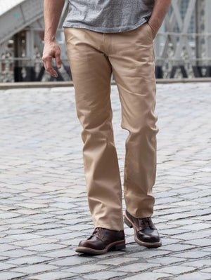 Iron Heart Denim IH-717-KHA Khaki 9oz Mercerised Selvedge Cotton Straight Cut Chinos