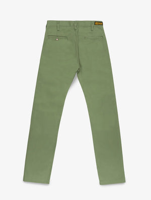 Iron Heart Denim IH-717-OLV 9oz Mercerised Selvedge Cotton Straight Cut Chinos Olive