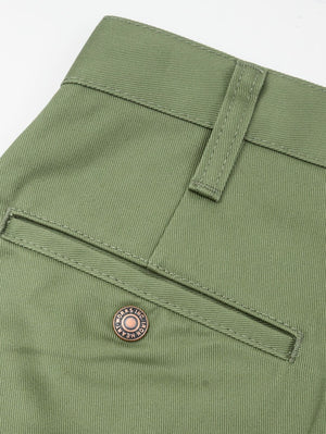 Iron Heart Denim IH-717-OLV 9oz Mercerised Selvedge Cotton Straight Cut Chinos Olive