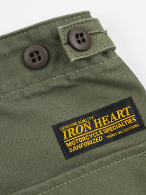 Iron Heart Denim IH-744-GRN Army Green 10oz Back Sateen Baker Pants