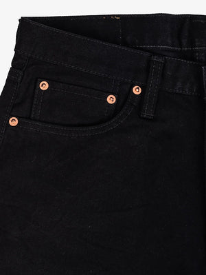Iron Heart Denim IH-888S-142bb 14oz Selvedge Medium/High Rise Tapered Cut Jeans - Black/Black