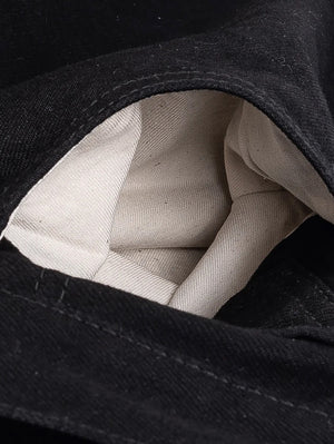 Iron Heart Denim IH-888S-142bb 14oz Selvedge Medium/High Rise Tapered Cut Jeans - Black/Black