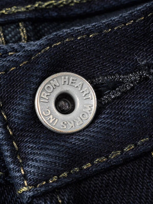 Iron Heart Denim IH-888S-21od 21oz Selvedge Denim Medium/High Rise Tapered Cut Jeans Indigo Overdyed Black
