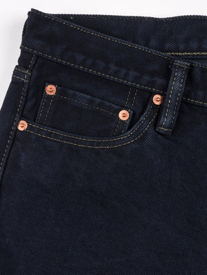 Iron Heart Denim IH-888S-21od 21oz Selvedge Denim Medium/High Rise Tapered Cut Jeans Indigo Overdyed Black