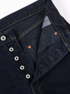 Iron Heart Denim IH-888S-21od 21oz Selvedge Denim Medium/High Rise Tapered Cut Jeans Indigo Overdyed Black