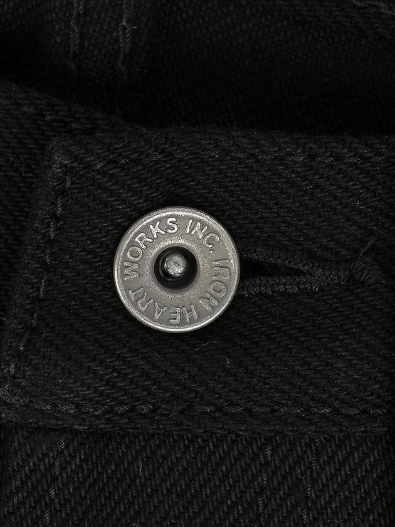 Iron Heart Denim IH-888S-SB 21oz Selvedge Denim Medium/High Rise Tapered Superblack Non-Fade