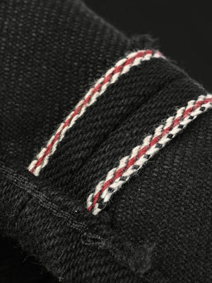 Iron Heart Denim IH-888S-SB 21oz Selvedge Denim Medium/High Rise Tapered Superblack Non-Fade