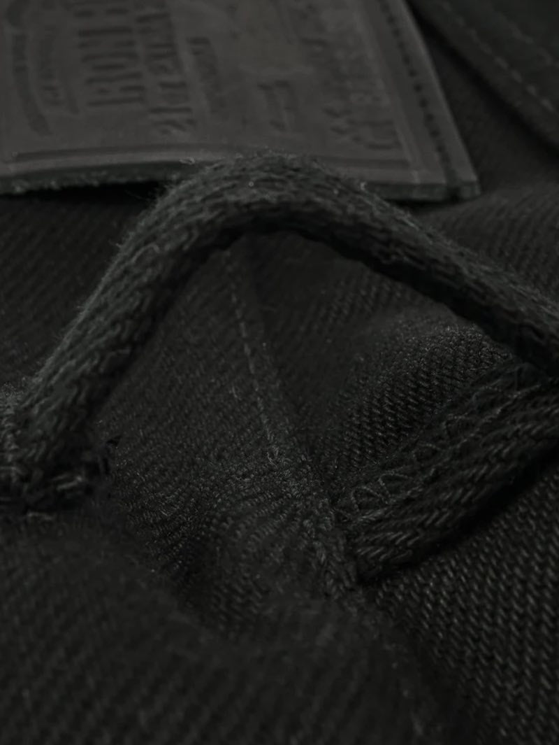 Iron Heart Denim IH-888S-SB 21oz Selvedge Denim Medium/High Rise Tapered Superblack Non-Fade