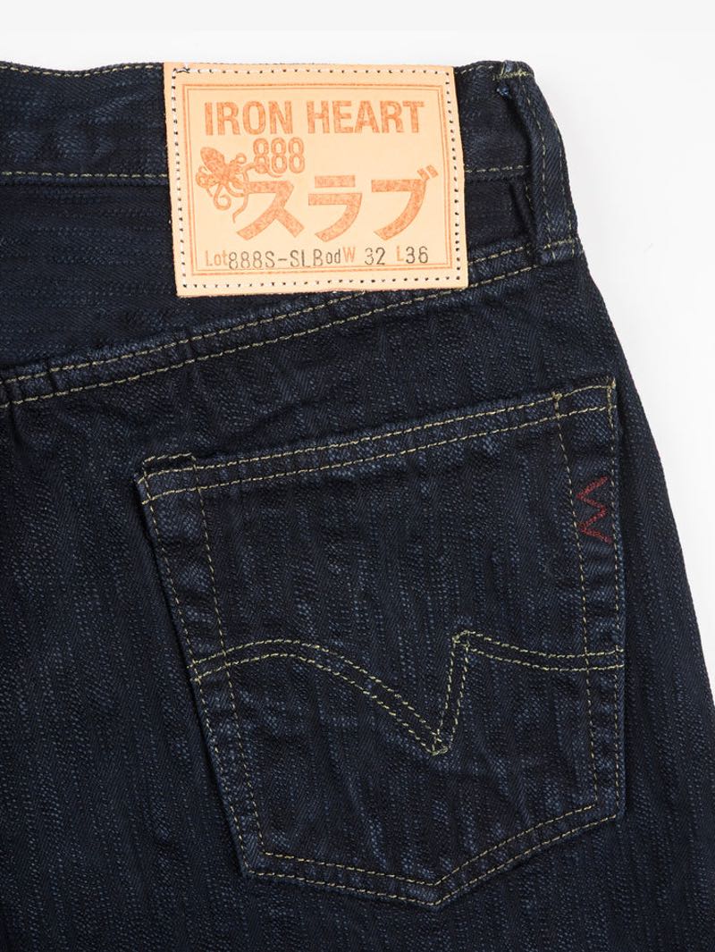 Iron Heart Denim IH-888S-SLBod 16oz Slubby Selvedge Denim Relaxed Tapered Cut Jeans Indigo Overdyed Black