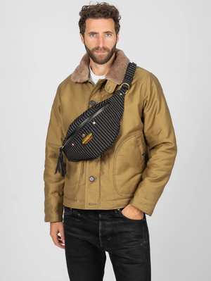 Iron Heart Denim IHE-37-BLKW 12oz Wabash Waist Bag - Black