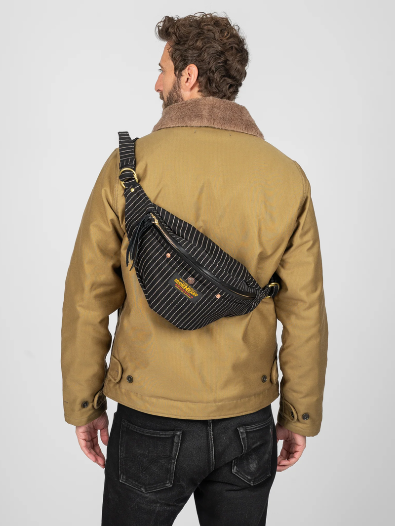 Iron Heart Denim IHE-37-BLKW 12oz Wabash Waist Bag - Black