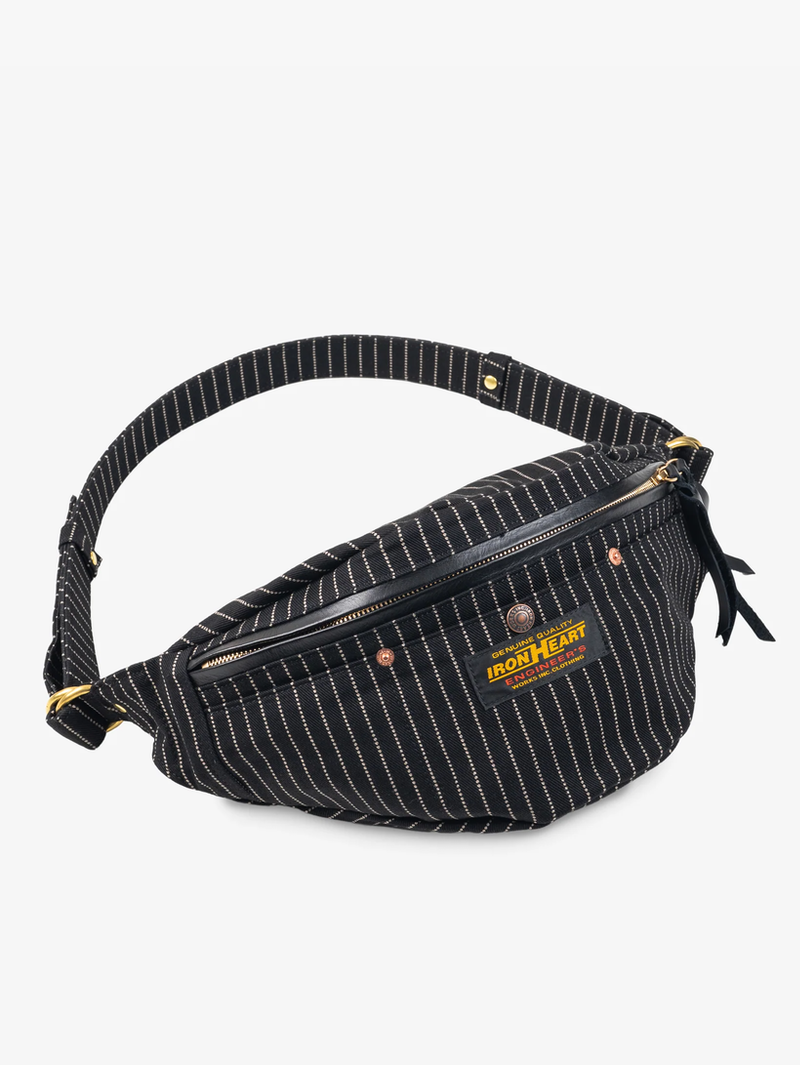 Iron Heart Denim IHE-37-BLKW 12oz Wabash Waist Bag - Black