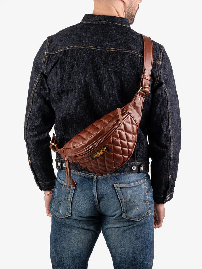 Iron Heart Denim IHE-45-BRN Brown Diamond Stitched Leather Waist