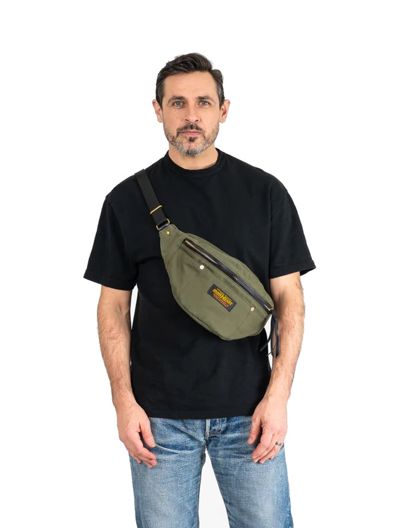 Iron Heart Denim IHE-53-ODg Whipcord Waist Bag -Olive - Mildblend