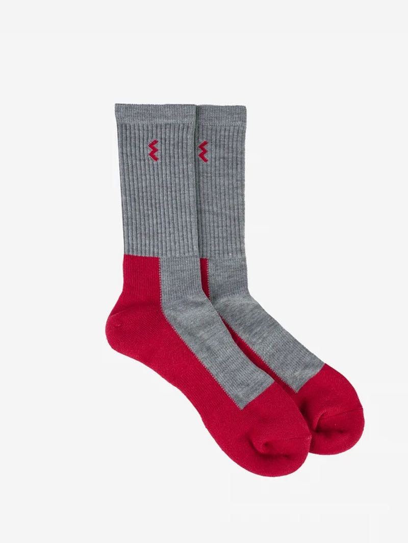 Iron Heart Denim IHG-030-RED Grey/Red Iron Heart Work Boot Socks