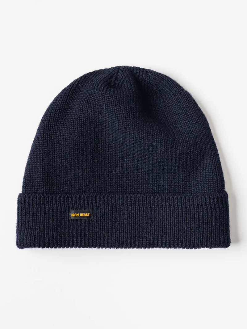 Iron Heart Denim IHG-WOOL Ribbed Navy Beanie
