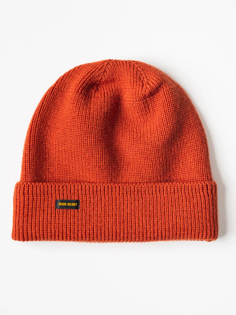Iron Heart Denim IHG-WOOL Ribbed Orange Beanie