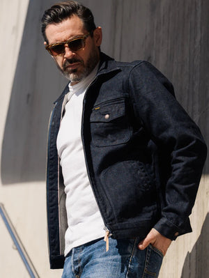 Iron Heart Denim IHJ-122-IND 14oz Broken Twill Selvedge Denim Work Jacket - Indigo