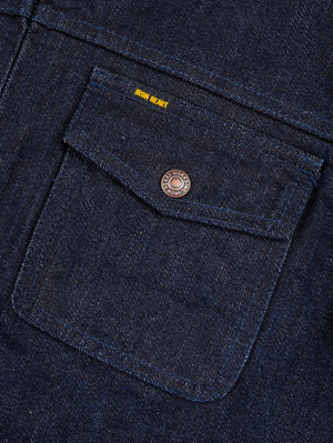 Iron Heart Denim IHJ-122-IND 14oz Broken Twill Selvedge Denim Work Jacket - Indigo
