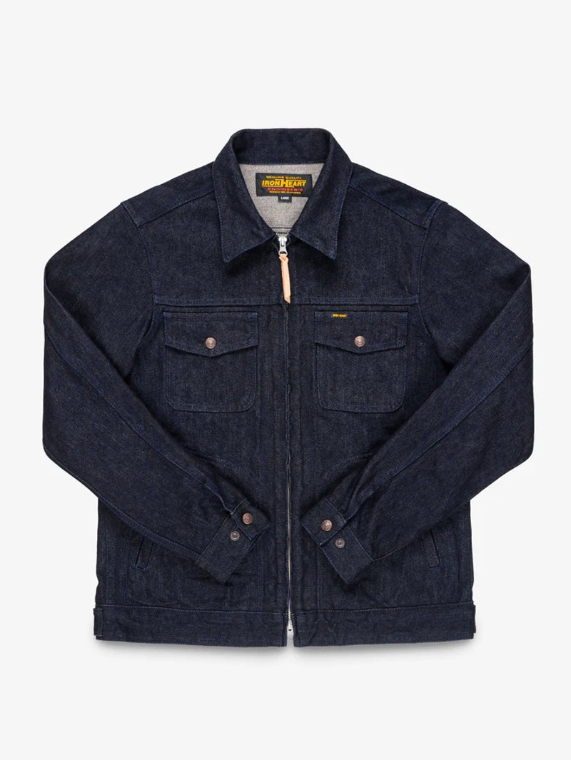 Iron Heart Denim IHJ-122-IND 14oz Broken Twill Selvedge Denim Work Jacket - Indigo