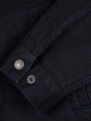 Iron Heart Denim IHJ-123-OD 14oz Broken Twill Selvedge Denim Work Jacket - Indigo Overdyed Black