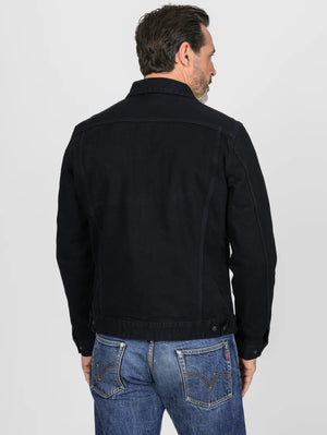 Iron Heart Denim IHJ-123-OD 14oz Broken Twill Selvedge Denim Work Jacket - Indigo Overdyed Black