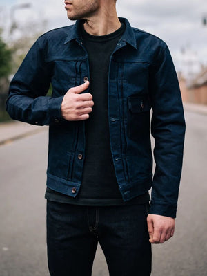 Iron Heart Denim IHJ-140-IG Indigo/Grey 19oz Selvedge Denim Type I Jacket