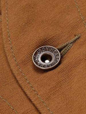 Iron Heart Denim IHJ-159-BRN 13.5oz Duck Collarless Chore Jacket - Brown