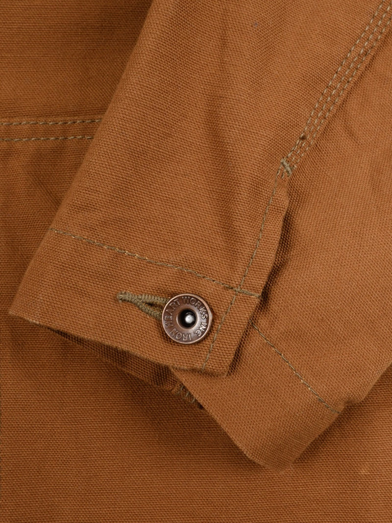 Iron Heart Denim IHJ-159-BRN 13.5oz Duck Collarless Chore Jacket
