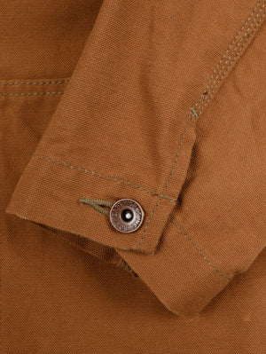 Iron Heart Denim IHJ-159-BRN 13.5oz Duck Collarless Chore Jacket - Brown