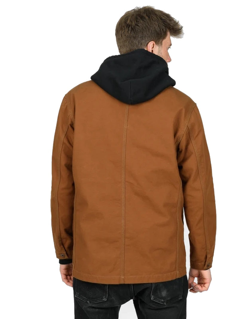 Iron Heart Denim IHJ-159-BRN 13.5oz Duck Collarless Chore Jacket