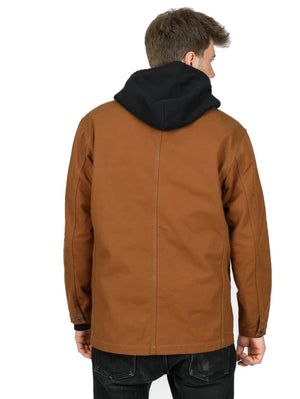 Iron Heart Denim IHJ-159-BRN 13.5oz Duck Collarless Chore Jacket - Brown