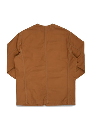 Iron Heart Denim IHJ-159-BRN 13.5oz Duck Collarless Chore Jacket - Brown