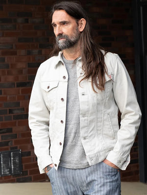 Iron Heart Denim IHJ-162-GRY Light Grey 11oz Piqué Modified Type III Jacket