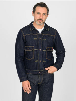 Iron Heart Denim IHJ-163-IND 14oz Cotton/Linen Denim Type II Jacket Indigo