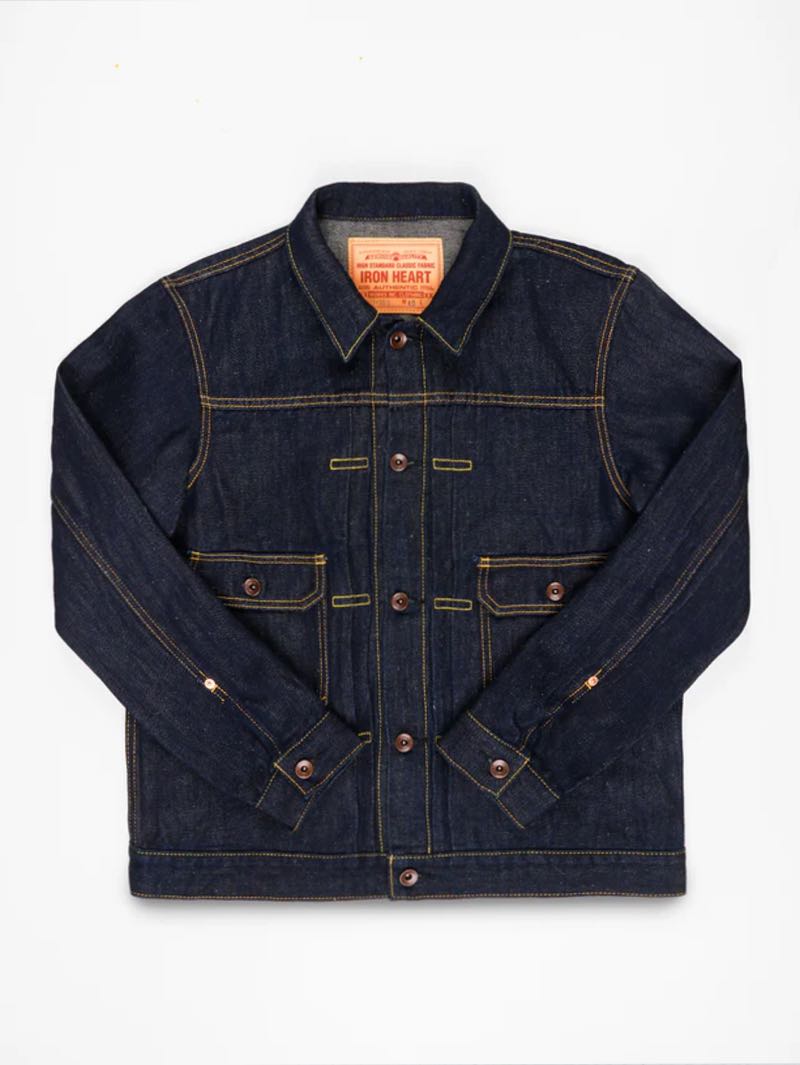 Iron Heart Denim IHJ-163-IND 14oz Cotton/Linen Denim Type II Jacket Indigo